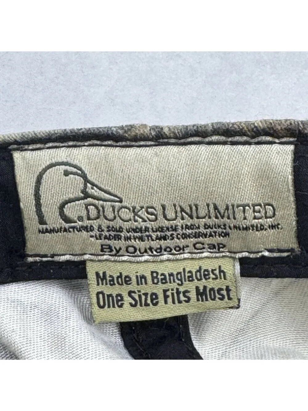 Ducks Unlimited Camouflage Cap Adjustable Strap Embroidered Logo DU Leader Hat